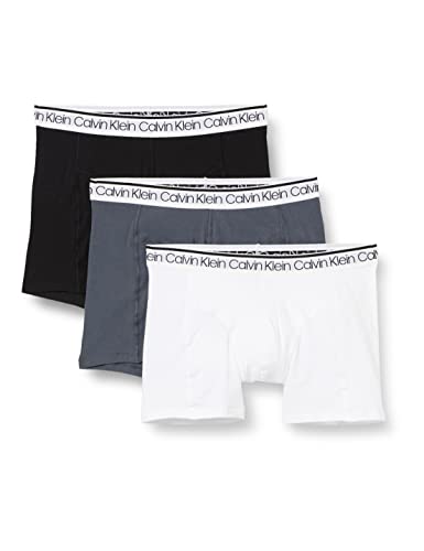 Calvin Klein Hombre Pack de 3 Bóxer Brief, Multicolor (Black/White/Turbulence), L [Amazon Exclusive]