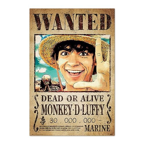 Grupo Erik Póster One Piece Netflix, Wanted Monkey D. Luffy - Lamina decorativa One Piece/Póster One Piece - One Piece merchandising, licencia oficial